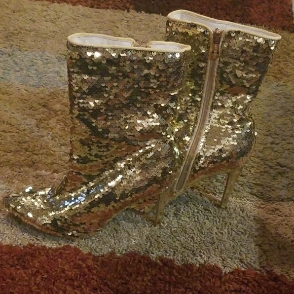 Cape Robbin Shoes - Cape Robbin Gold Sequin Boots